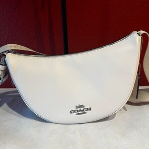 Coach White/Ivory Pace Leather Shoulder Bag